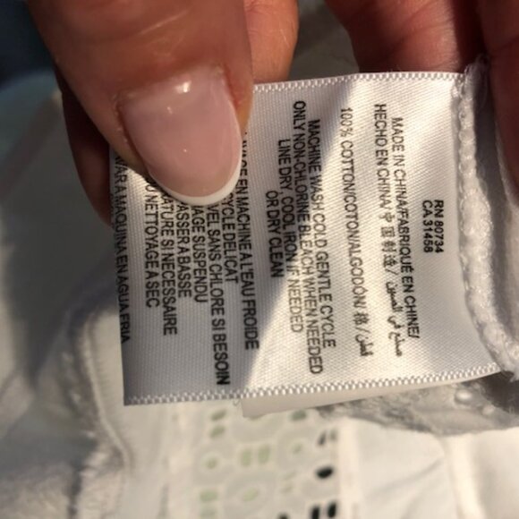 BCBG White 100% Cotton Top - Picture 5 of 7